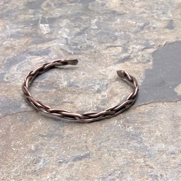Copper Braided Wire Bracelet/Bangle Handmade in USA size 6 1/2 - Picture 7 of 7
